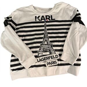 Karl Lagerfeld crewneck size XL white with blue